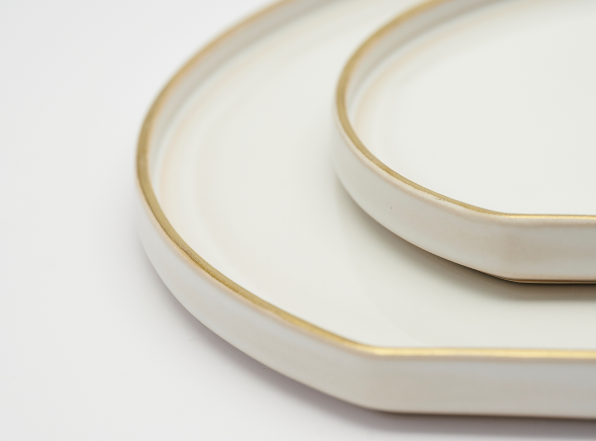 Ivory & Gold Plates