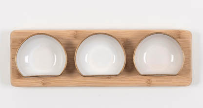 Italian server bamboo Ivory & Gold