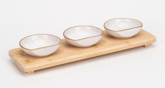 Italian server bamboo Ivory & Gold