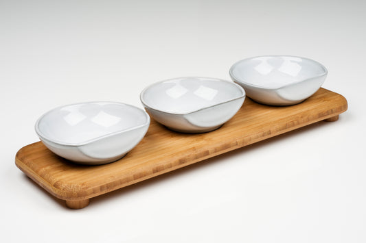 Italian server bamboo stone grey
